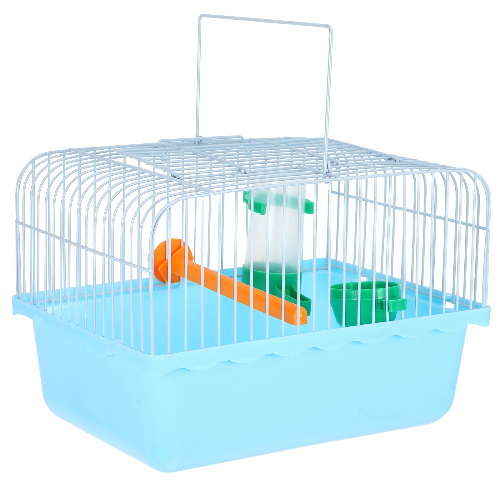 

Portable Bird Cage for Parrots Lovebirds Small Animals Perch Food Box Water Dispenser ABS Iron Spacious Interior Easy