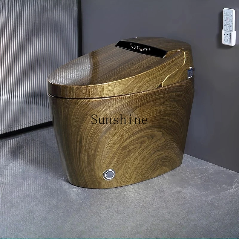 

Wood grain integrated automatic no water pressure limit remote control electric voice toilet color