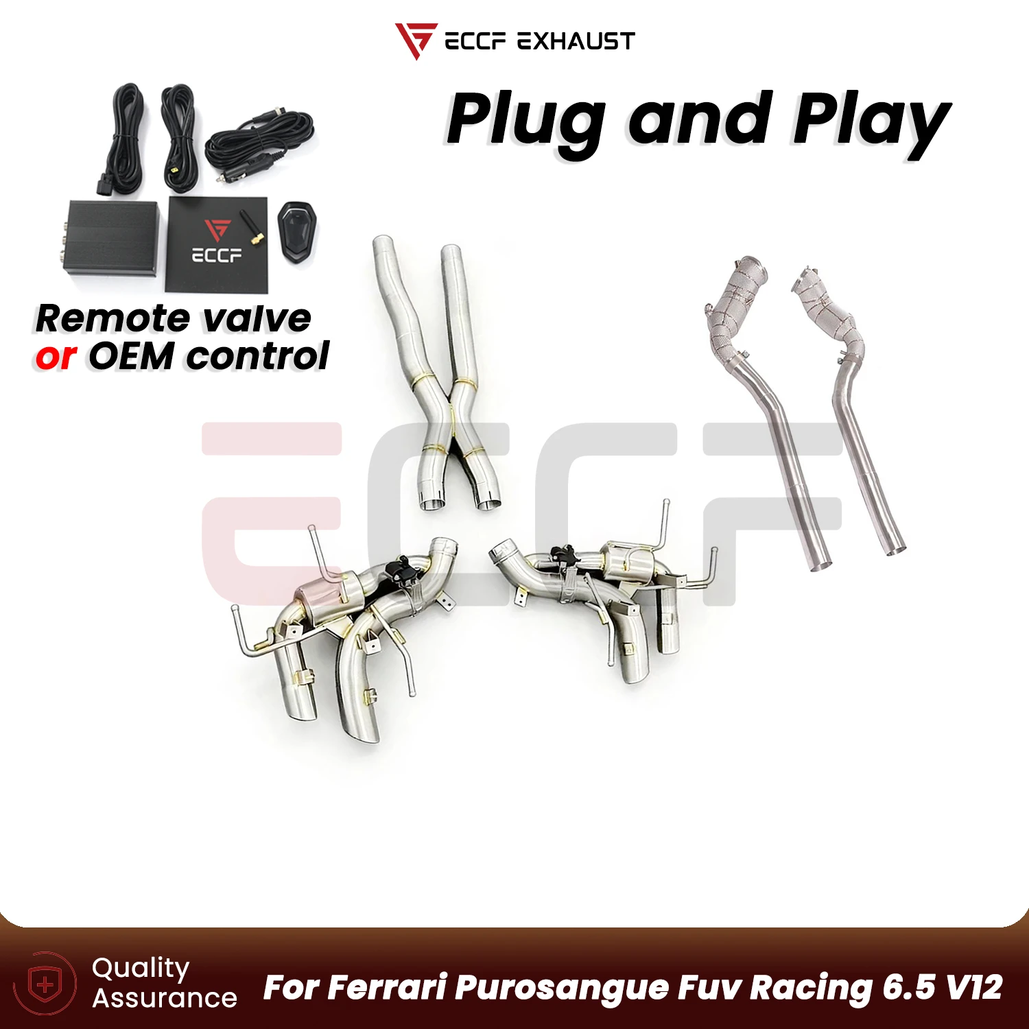 

Sporty Stainless steel Complete exhaust system For Ferrari Purosangue Fuv Racing 6.5 V12 Plug and Play Performance Upgrade