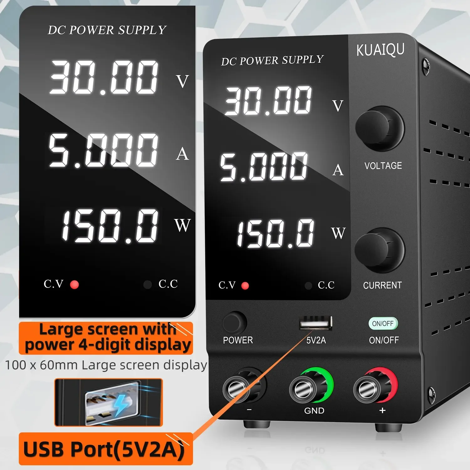 Big Screen LED Display 30V 5A  - Dc Power Supply Variable ulasan dan harga