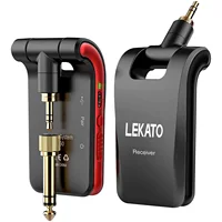 LEKATO WS-60 sistema de guitarra inalámbrico 2,4 GHz transmisor de guitarra inalámbrico receptor estéreo 2 en 1 enchufes 6 canales guitarra inalámbrica