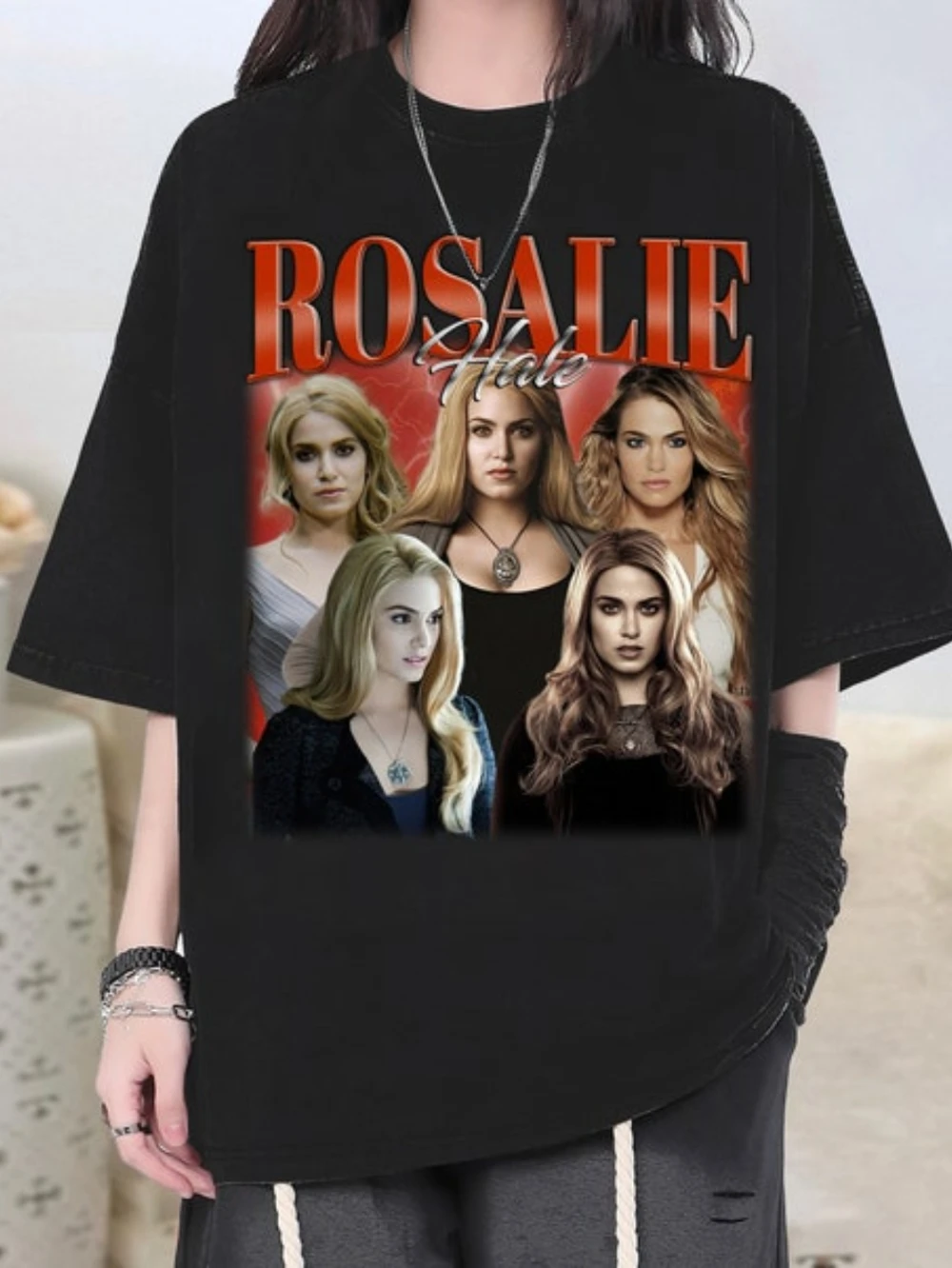 Women's Universal Rosalie Hale Retro T-Shirt, Celebrity/Actress T-Shirt, Couple's Pure Cotton All-Season Streetwear Base Layer