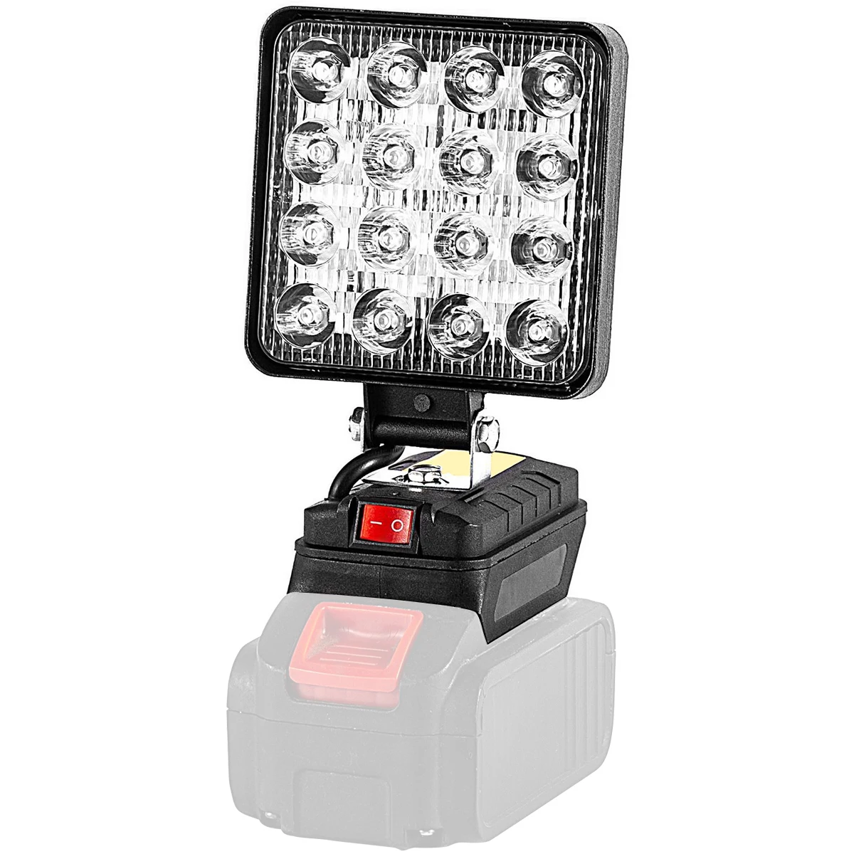 

Flood Work Light 18V/20V 27W 4inch Square LED Work Light 90° Rotatable Job Site Light Cordless Portable Flashlight Outside USB