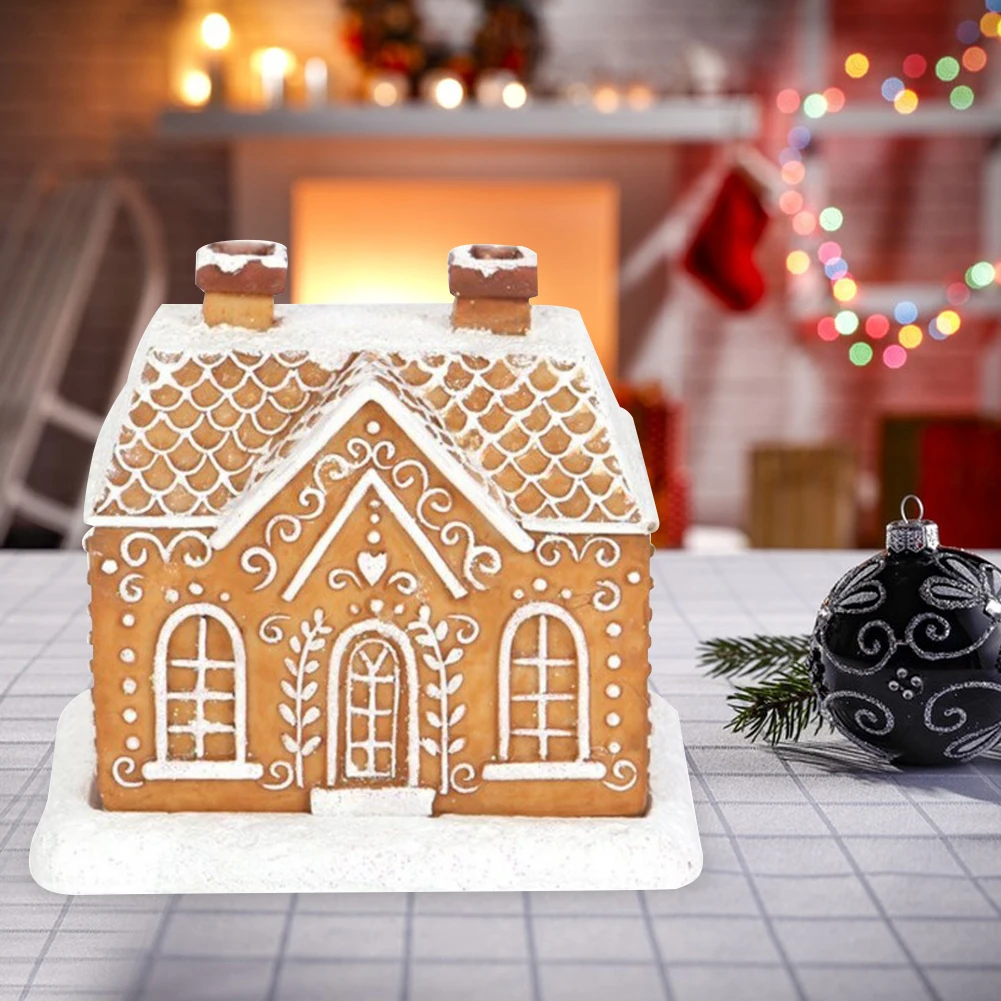 Gingerbread House Incense Burner Resin Christmas Cabin Incense Burner Creative for Table Centerpiece Decor