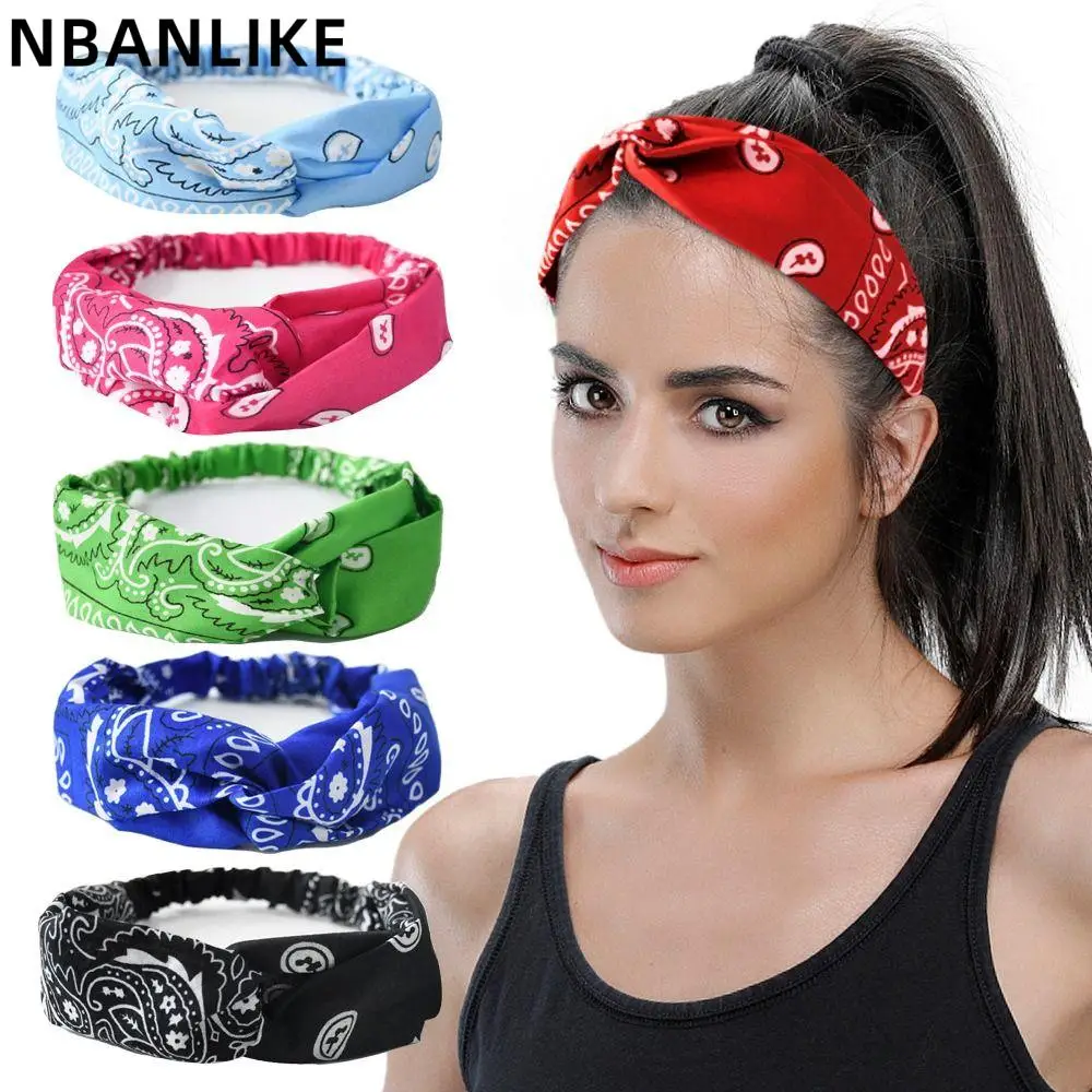 

Retro Bandanas Elastic Headband Colorful Floral Knot Turbans Headwrap Hair Accessories