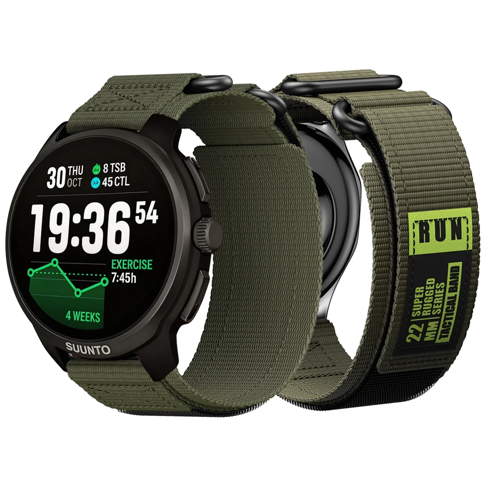 22mm Hook and Loop Nylon Watch Strap For Suunto Vertical 2 Outdoor Sports Wrist Band For Suunto 5 9 Peak Pro/RACE S/Run/Ocean