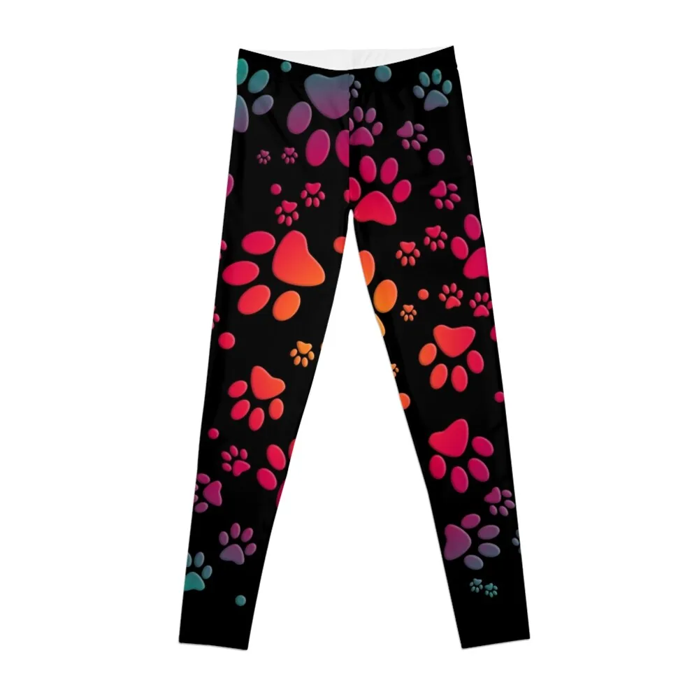 

Colorful rainbow paws tracks - animals Leggings for girls sports woman gym Sports pants for Womens Leggings