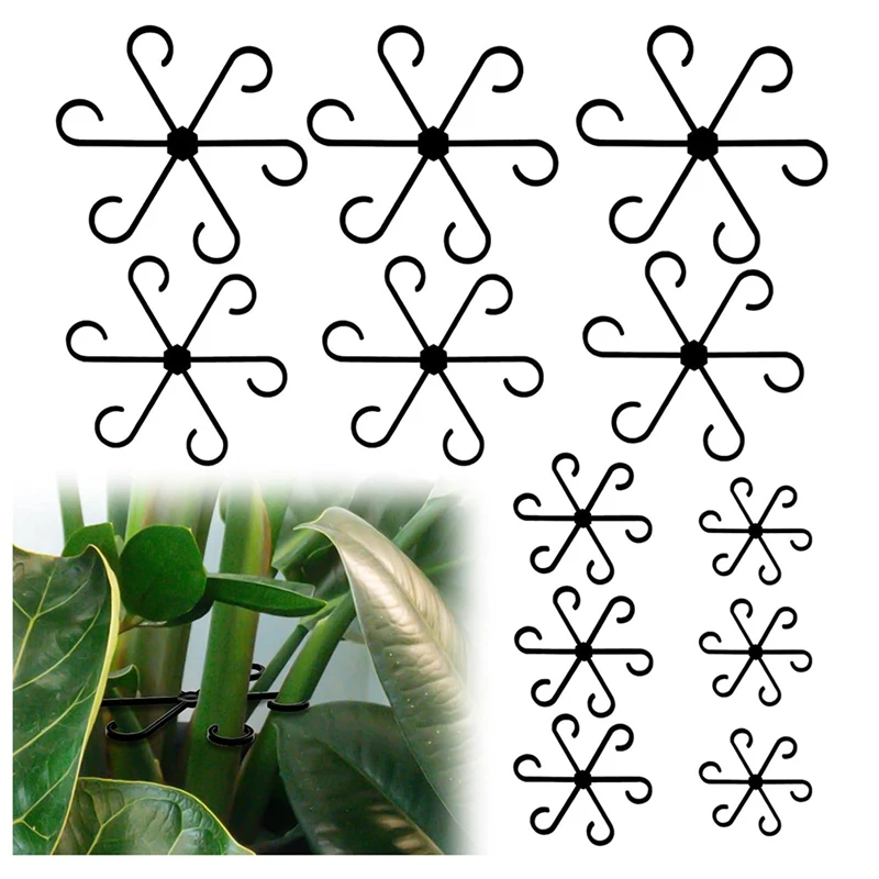 AT51-12Pcs Plant Stem Support, 4 Sizes Flower Plant Stem Hook Stakes Trellis Plants Climbing Rack For Different Plantfor