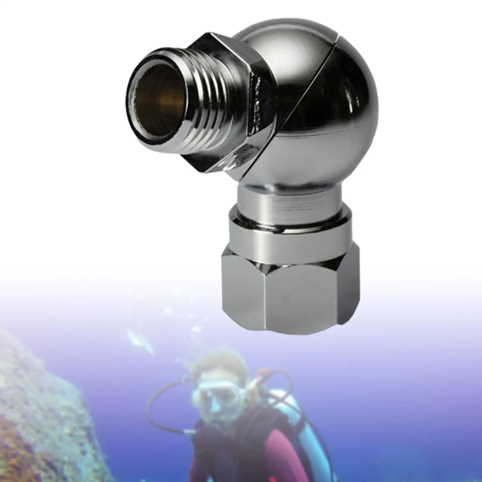 

360 Degree Rotating Scuba Diving Second Stage Regulator Adapter Replacement for Underwater Snorkeling Freediving Water Sports