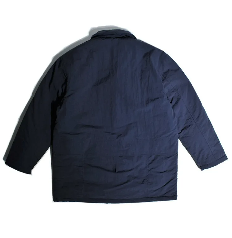 Japanese Retro Turn Collar Medium Long Cotton Jacket Windbreaker Warm Men's Loose Warm Coat