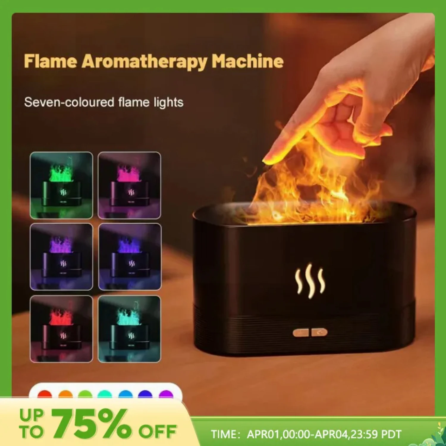 Enhance Your Environment with Colorful Ultrasonic Flame Pattern Air Humidifier - Relaxing Aromatherapy Essential Oil Diffuser - 