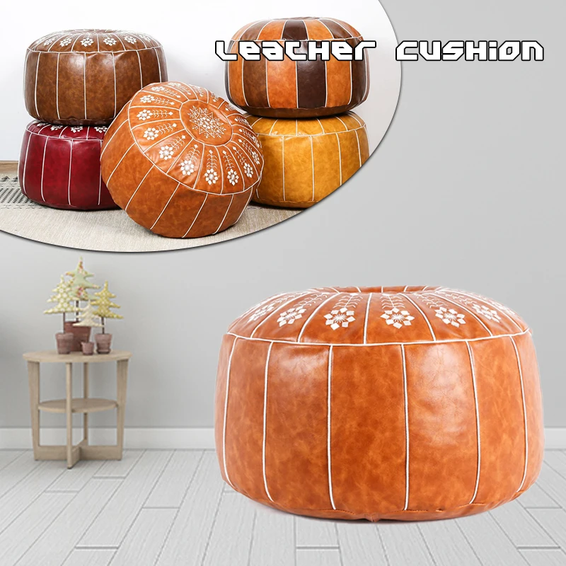 Fodera per futon in pelle marocchina, cuscino pigro, ricamo mandala fatto a mano, fodere per tappetino Tatami morbido personalizzato folk nordico