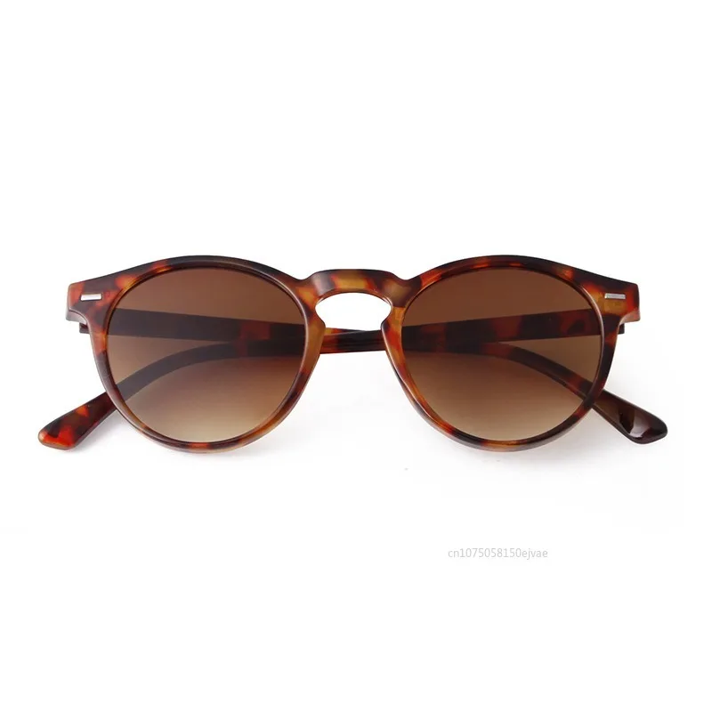 2025 ريترو النظارات الشمسية المستديرة برشام السلحفاة النظارات الشمسية للرجال النساء الفاخرة المسامير السلحفاة المستديرة الرجال ظلال UV نظارات #6