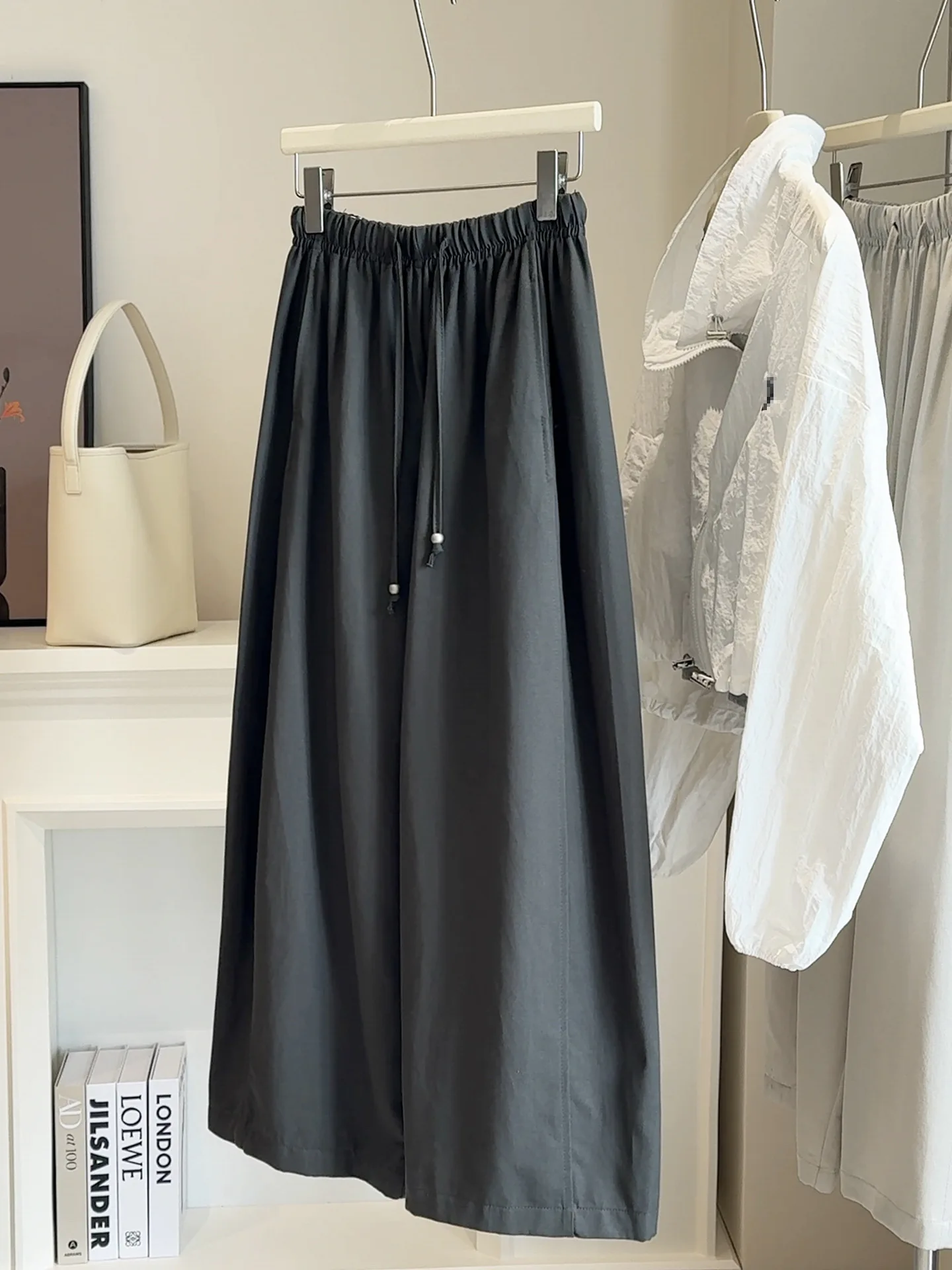 

Korean Casual Women Long Pants 2025 Autumn High Waist Loose Wide Leg Trouser Solid Color All Match Female Pant