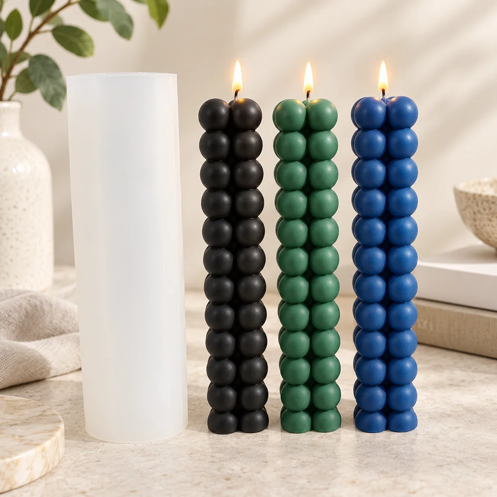 Magic Cube Beads Candle Silicone Molds Resin Craft Gypsum Mold Handmade Soap Mould Forms Candle Molds Factory Supplier
