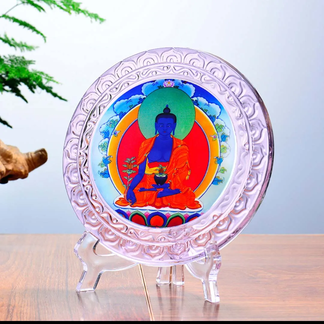 GOOD # Wholesale Buddhist supplies Asia Temple HOME altar crystal Pharmacist Medicine Buddha ornament statue