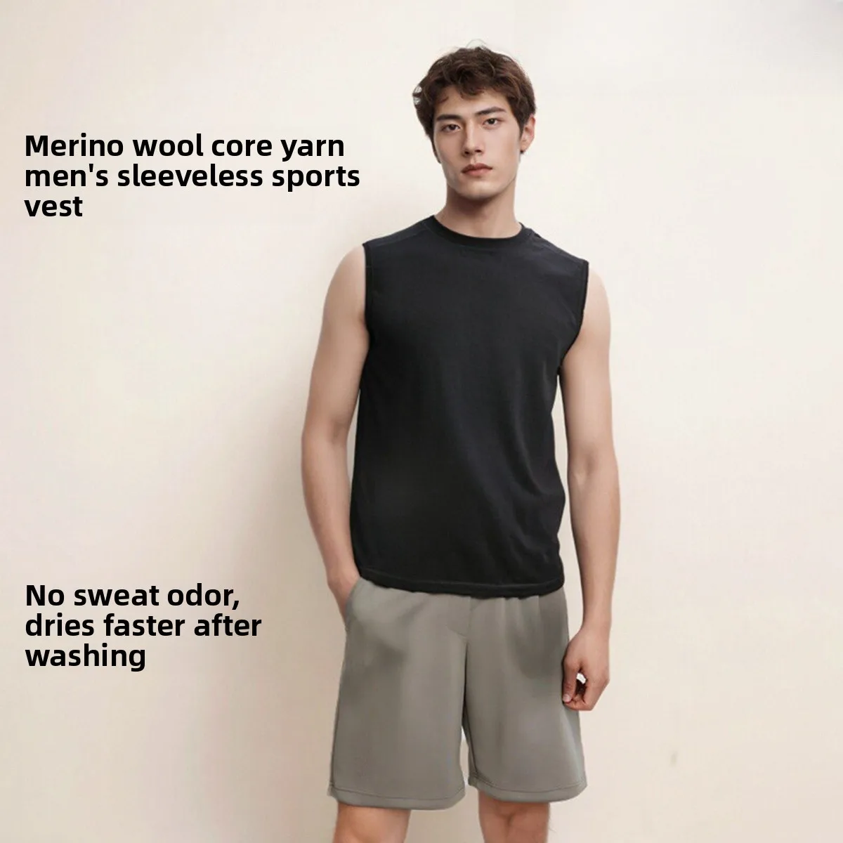 

Мужской спортивный жилет из мериносовой шерсти, бейсбольная майка на открытом воздухе, майка Qui Dry, дышащая круглая футболка, бренд Lucaswell