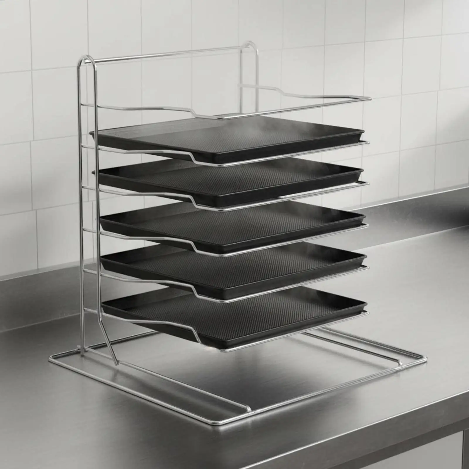 6-Tier Pie Pan Storage Space-Saving Pie Pan Rack Easy to Organize for Bakery