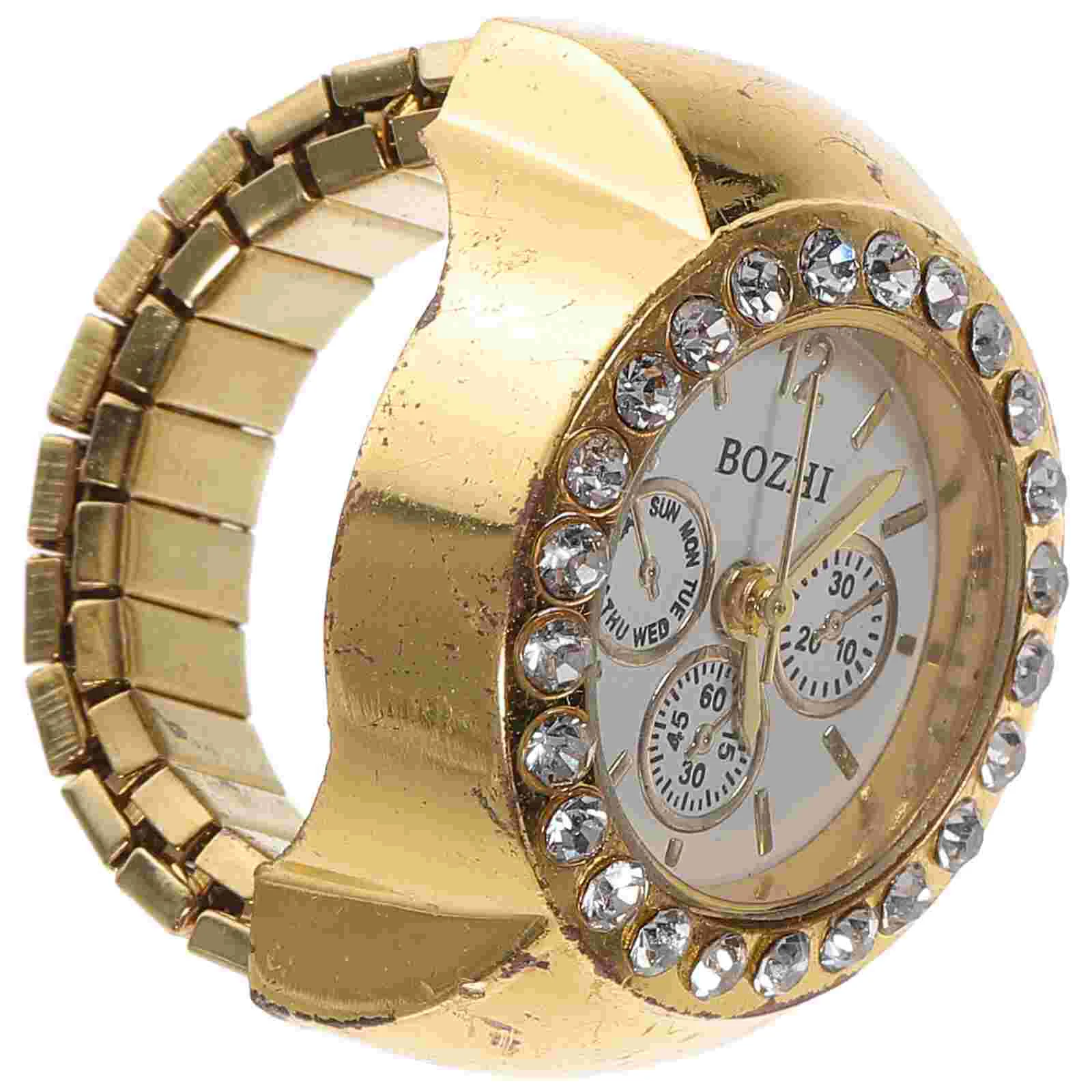 Montre à quartz avec bague en biscuits pour homme, doigt rond, élastique, décontracté, cadeau de festival, mode