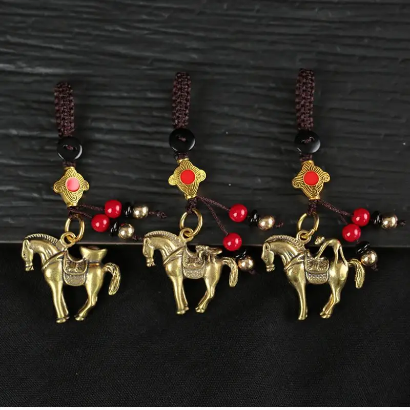 

NEW! 2026 Year Of Chinese Zodiac Horse Lucky Pendant Keychain Copper Feng Shui Wealth Key Ring Women Men Bag Charm Jewelry Gift
