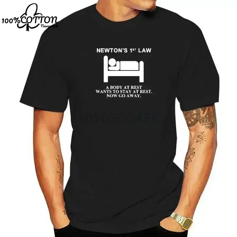 CC Newton's First Law Tshirt Physical Nerd A Body At Rest Wants To Stay   Now Go Away Premium Cotton T shirt