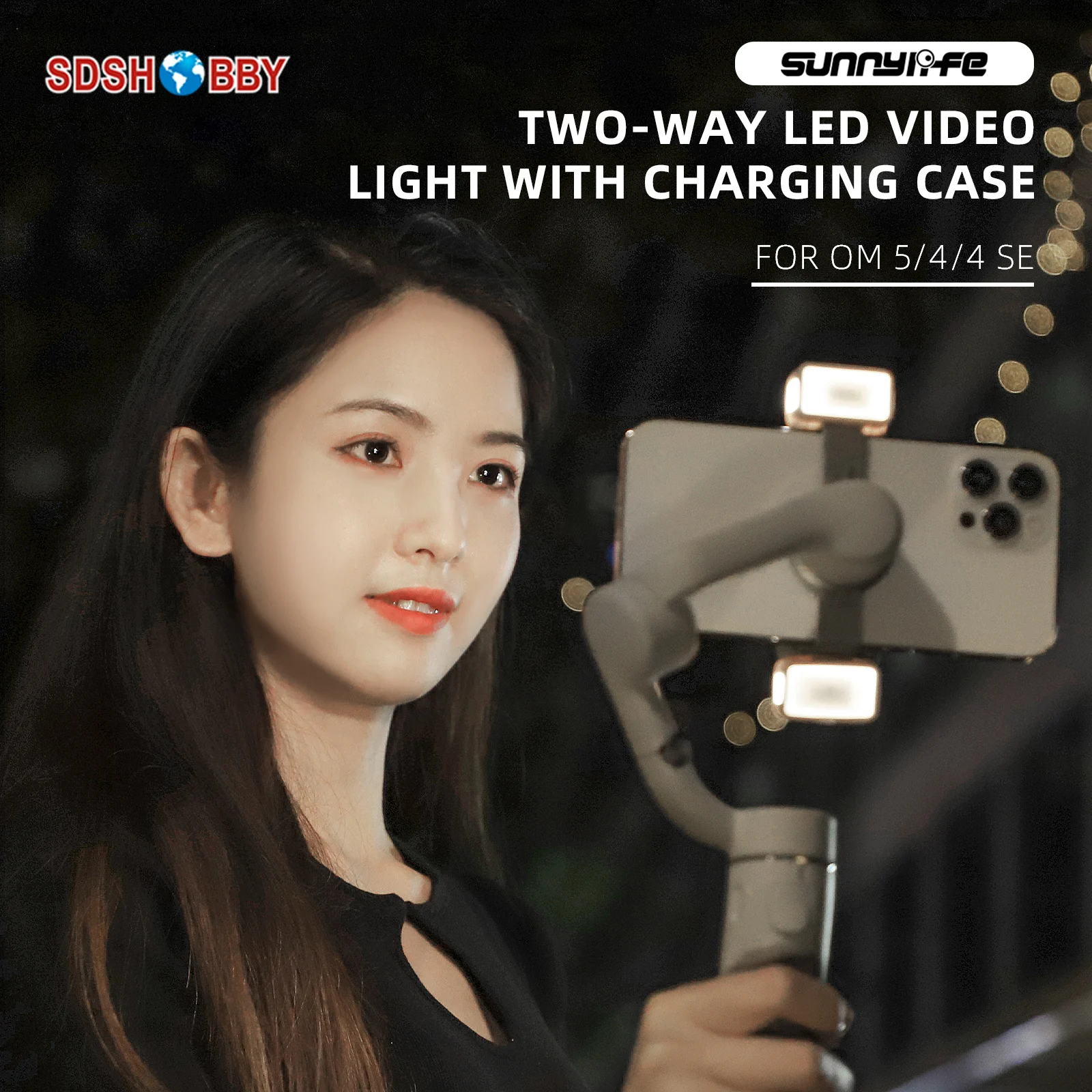 Sunnylife L375 Two-way LED Video Light with Charging Case Tri-color Dimmable Fill Lamp for OSMO Mobile SE/6/OM 5/4/4 SE