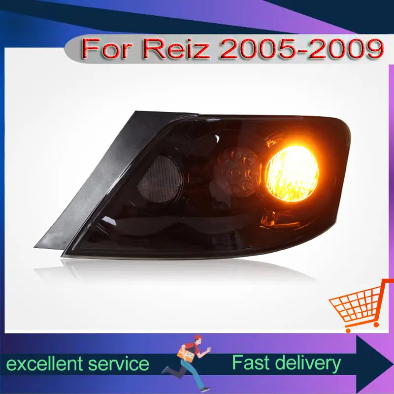 Auto Styling Für Toyota 2005-2009 Mark X Reiz Rücklicht Upgrade DRL Geräucherte Rücklicht LED Blinker Bremse auto Zubehör