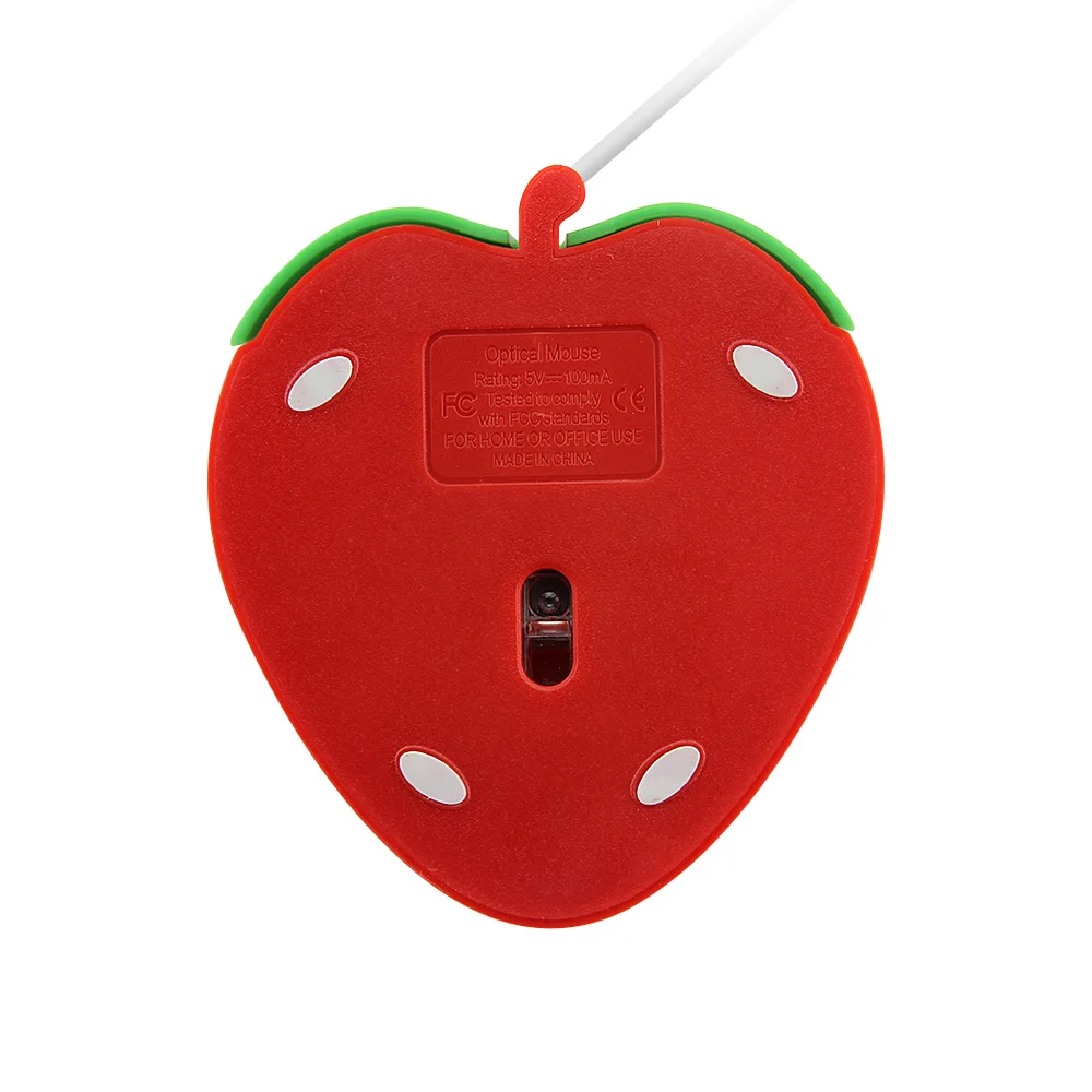 Wired Strawberry Mouse Cute Dseign Comfortable Grip Plug And Play Light Weight Portable Office Use Gift For Kid PC Llaptop Mice