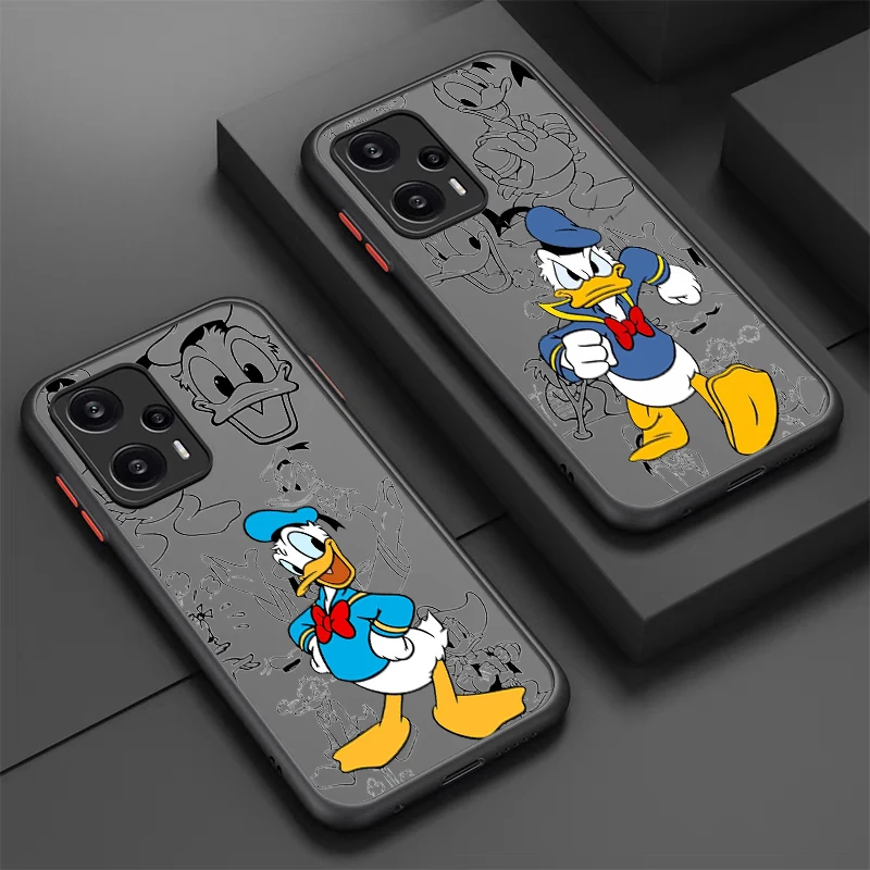 

Disney Donald Duck Cool For POCO X5 X4 X3 NFC X2 M5S M6 M4 M3 M2 C51 F5 F4 GT Pro Frosted Translucent Phone Case