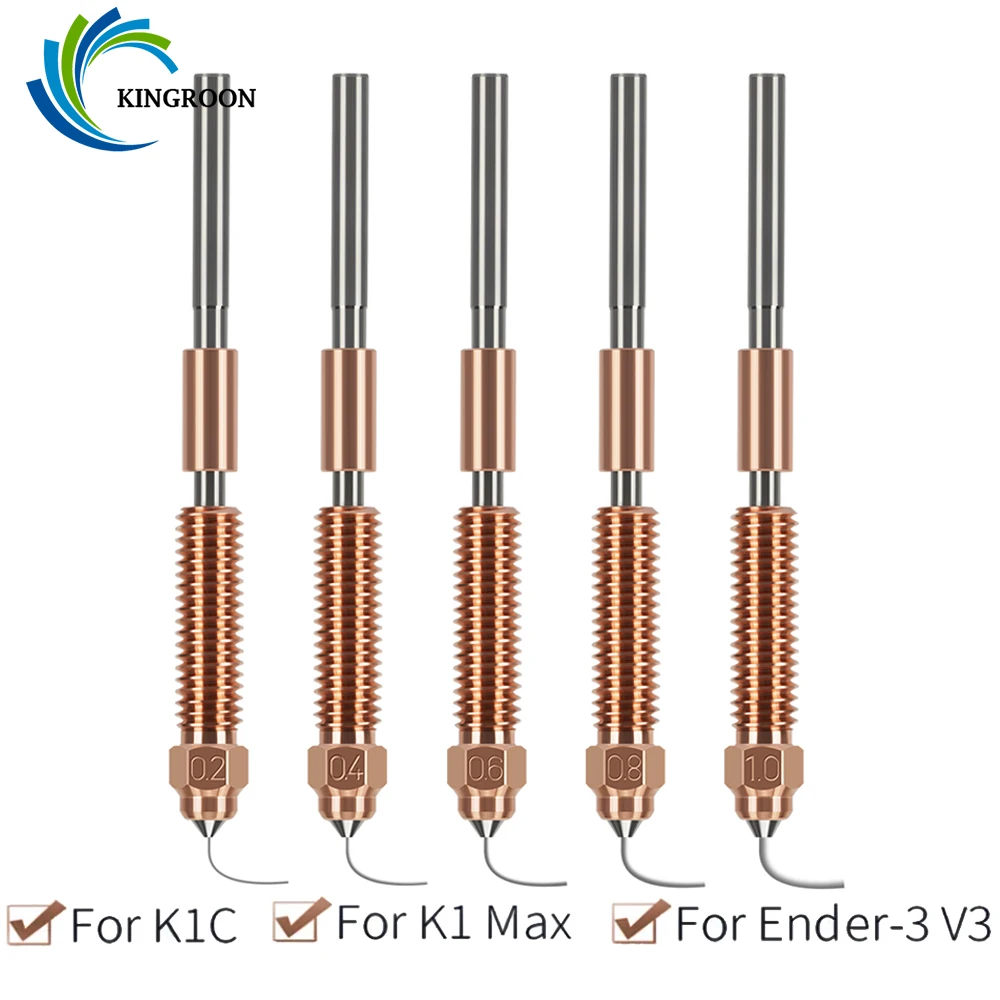 

0,2/0,4/0,6/0,8/1,0 мм K1C сопло все-в-одном медные титановые сопла высокоскоростная печать модернизированная K1C K1 макс. сопло для Φ V3