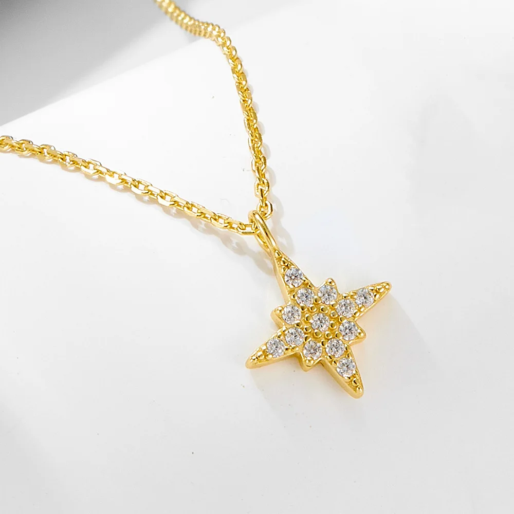 

Dawn's Jewel New Diamond-octet Star Sterling Silver Necklace Female Niche Design All High-grade Clavicle Chain Pendant necklace