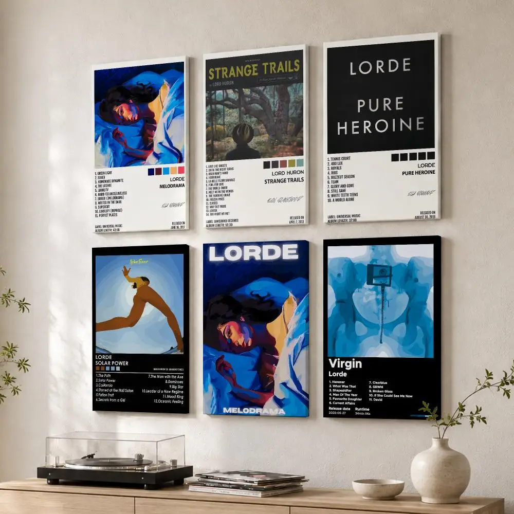 Singer L-Lorde Virgin Framed Wall Painting Wood Canvas Poster For Living Room Bedroom Hallway Office Home Decor Gift