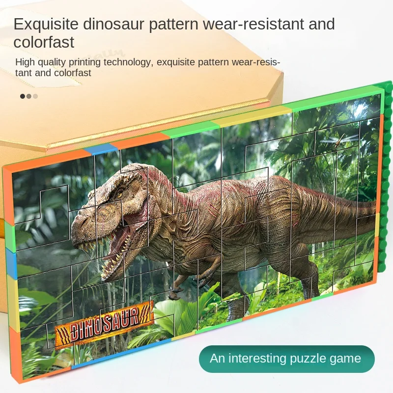 Puzzle di dinosauri-Design colorato di cartoni animati per lo sviluppo del cervello e il divertimento in famiglia-perfetto giocattolo per