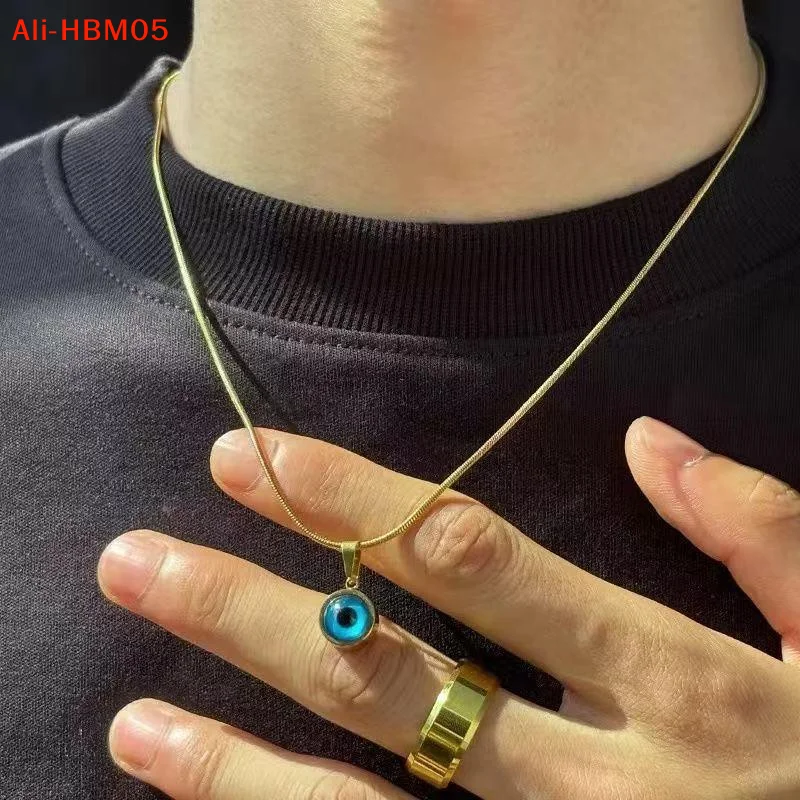(HB05)Angel Eyes Clavicle Chain Necklace For Men Women Choker Fashion Jewelry Blue Eye Necklace Collar Gift