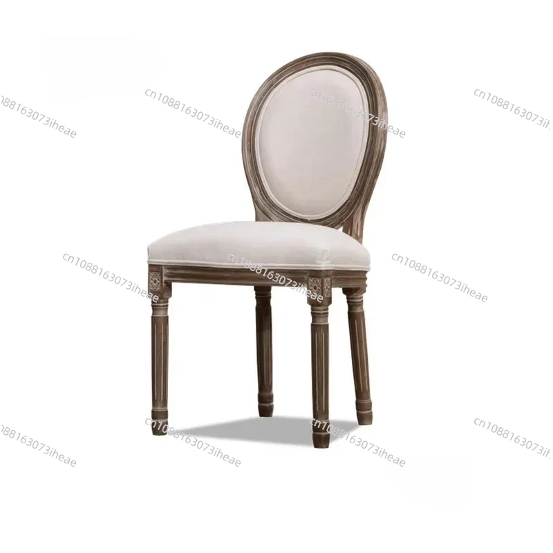 American Solid Wood Dining Chair Hotel Cafe Restaurant Retro High-end Backrest Chairs Designer Vanity Chair Home Furniture