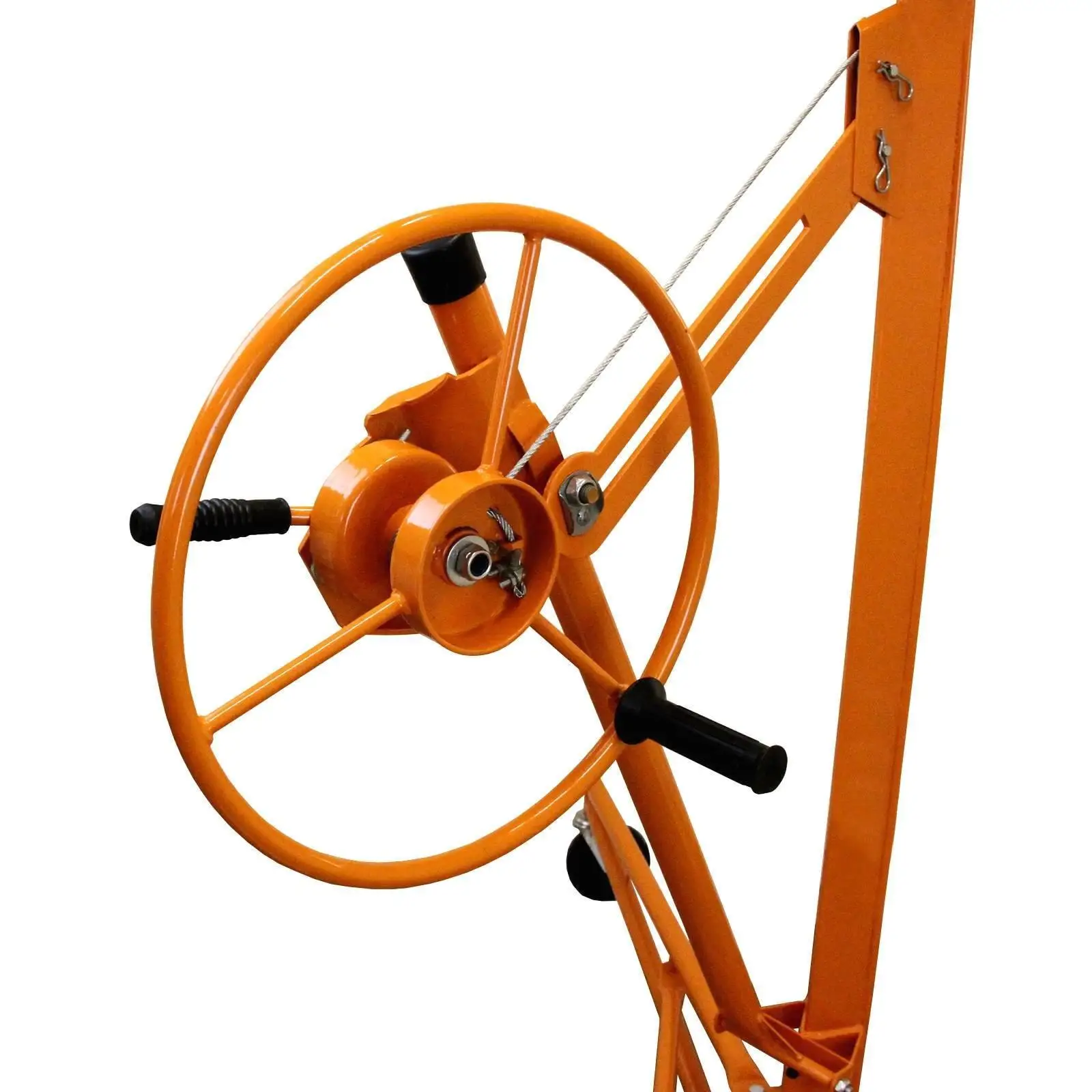 16FT Drywall Lifter Hoist Jack with Rolling Casters - 150lbs Load Capacity, Lockable Construction Tool