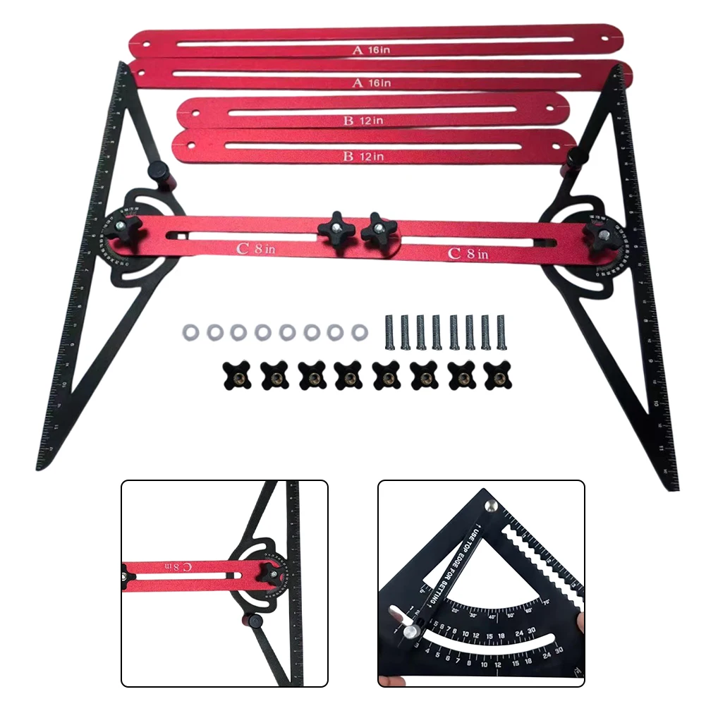 1 قطعة متعددة الوظائف درج فقي قالب قياس أداة 16-60.1 بوصة توقف قابل للتعديل لأعمال النجارة وتجديد المنزل