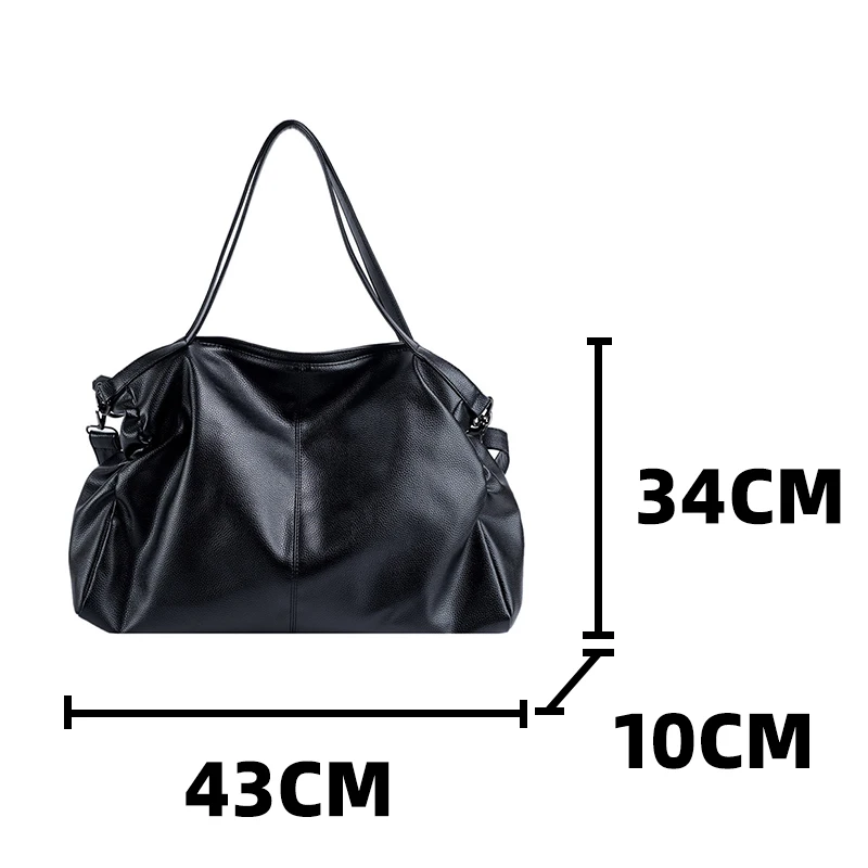 Big Black Tote Bags for Women Large Hobo Shopper Bag Roomy Handbag Quality Soft Leather Crossbody Bag Ladies Travel Shoulder Bag