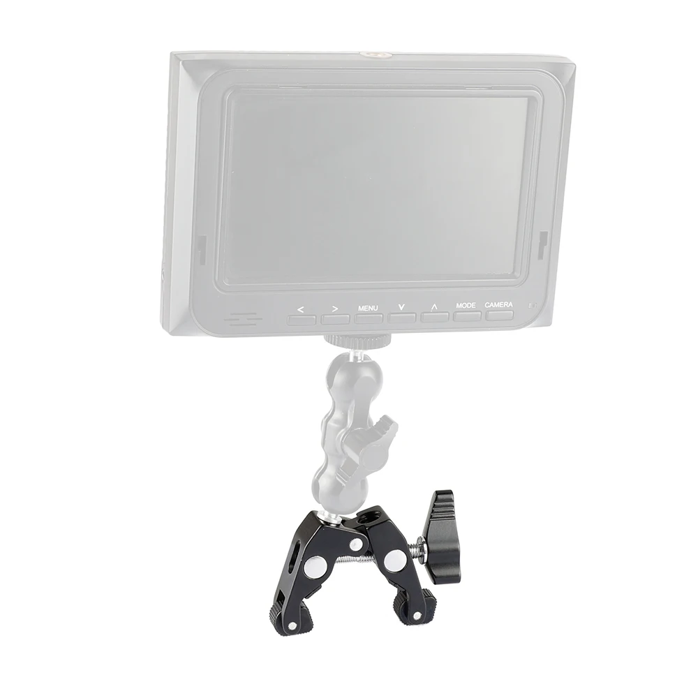 HDRIG Siêu Kẹp Càng Cua Ống Kẹp Với 1/4 "-20 3/8"-16 Gắn Thanh Kẹp (Đen tay Cầm Chữ T) dùng Cho Ống Nước Bàn Camera Lồng Nhôm