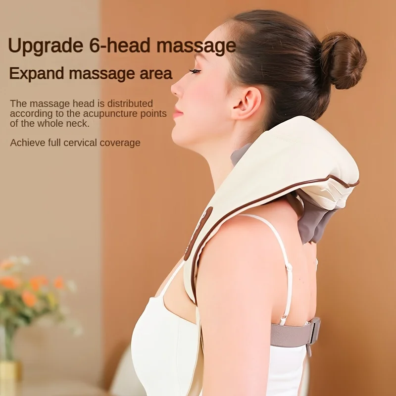 Electric Heat Neck Massage Shawl Shiatsu Kneading Cervical Spine Massager Car Home Back Shoulder Neck Trapezius Muscle Massager