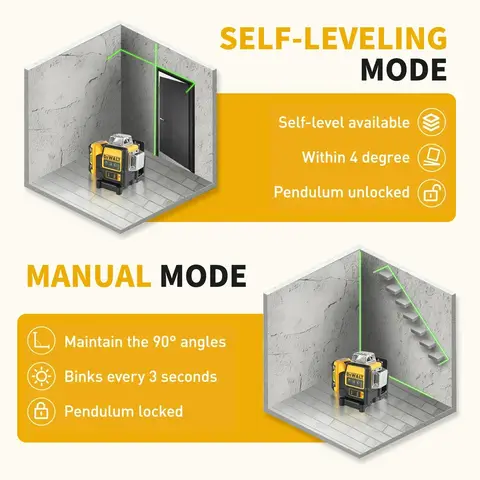 2025 Dewalt DW089LG 12 लाइन 3 साइड*360 डिग्री वर्टिकल 12V लिथियम बैटरी लेज़र लेवल हॉरिजॉन्टल ग्रीन मीटर आउटडोर 10 best sales डेवॉल्ट 360 लेजर लेवल - №4