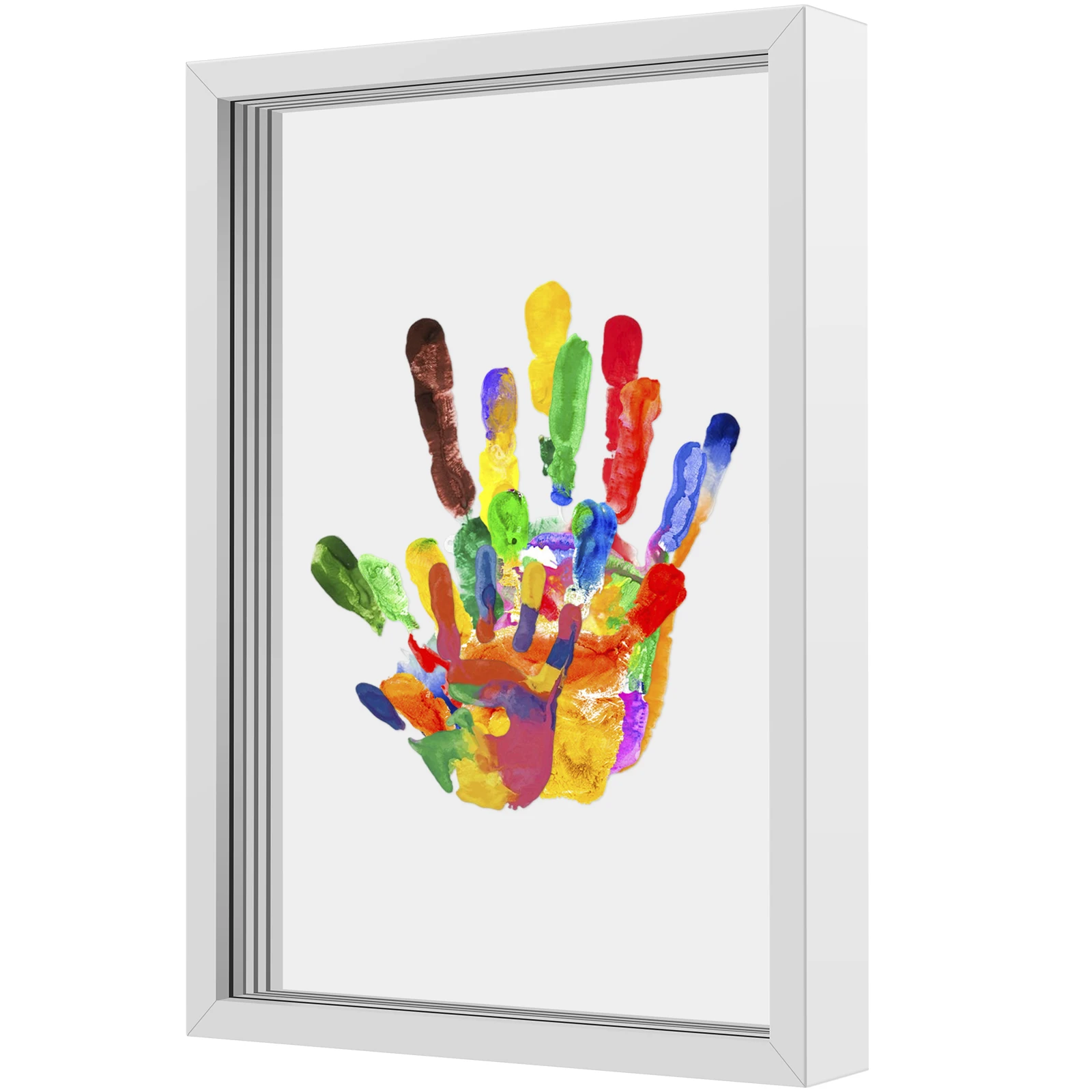 Family Handprint Kit Clear DIY Handmade Keepsake Wooden Frame Newborn Keepsake Baby Handprint and Footprint Kit for Parents