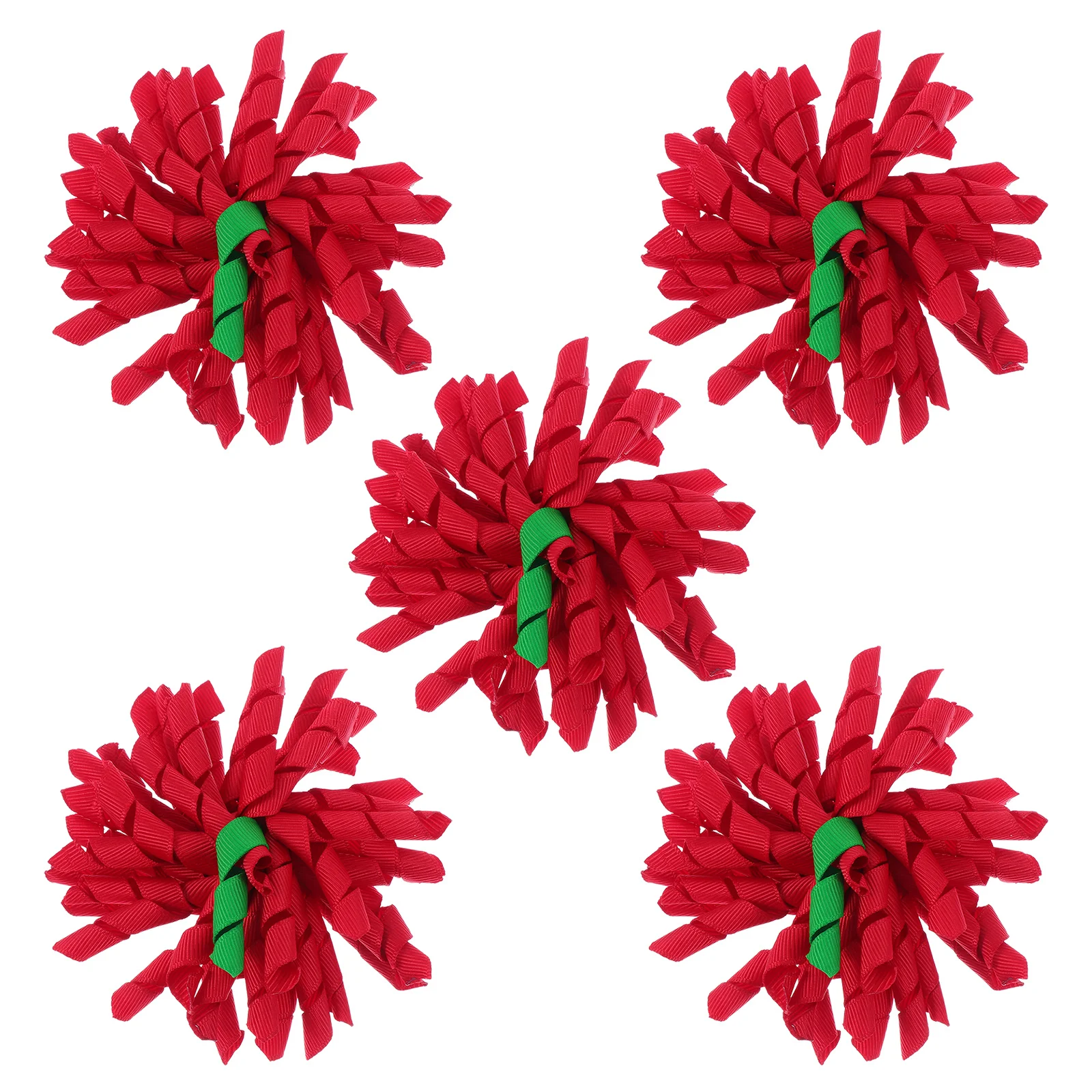

5Pcs Christmas Kids Hair Clips Curly Bow Colored Headdress Hairpins Party Girls Hair Accessories Festival Barrettes