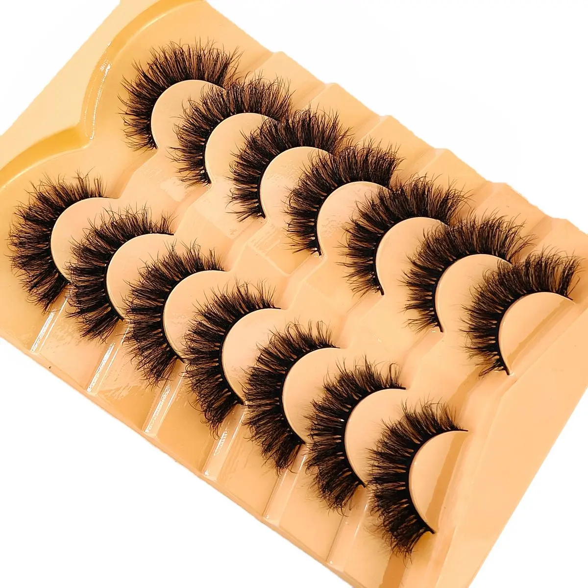 HBZGTLAD 7Pairs Cat Eye Lashes Faux Mink Eyelashes Fake Lashes Natural Look Wispy Winged End Eye Elongated Eyelashes