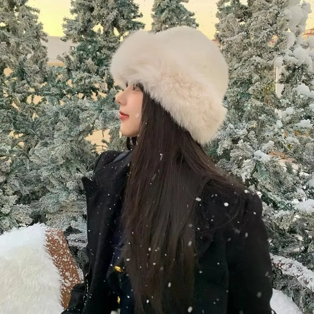 الشتاء رقيق الفراء قبعة رشاقته قبعة دلو بلون الباردة يندبروف القبعات هدايا عيد الميلاد #5