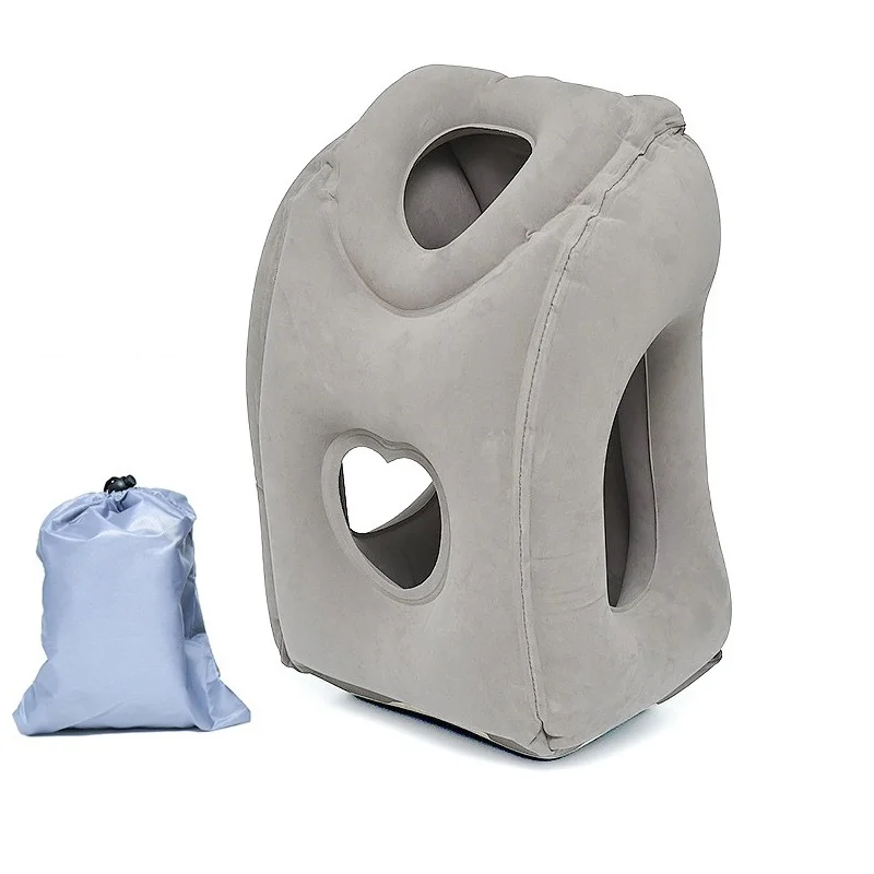 

New Portable Inflatable Travel Pillow Chin Support Neck Pillow for Airplane Car Bus Train Office Nap Rest Support Pillow