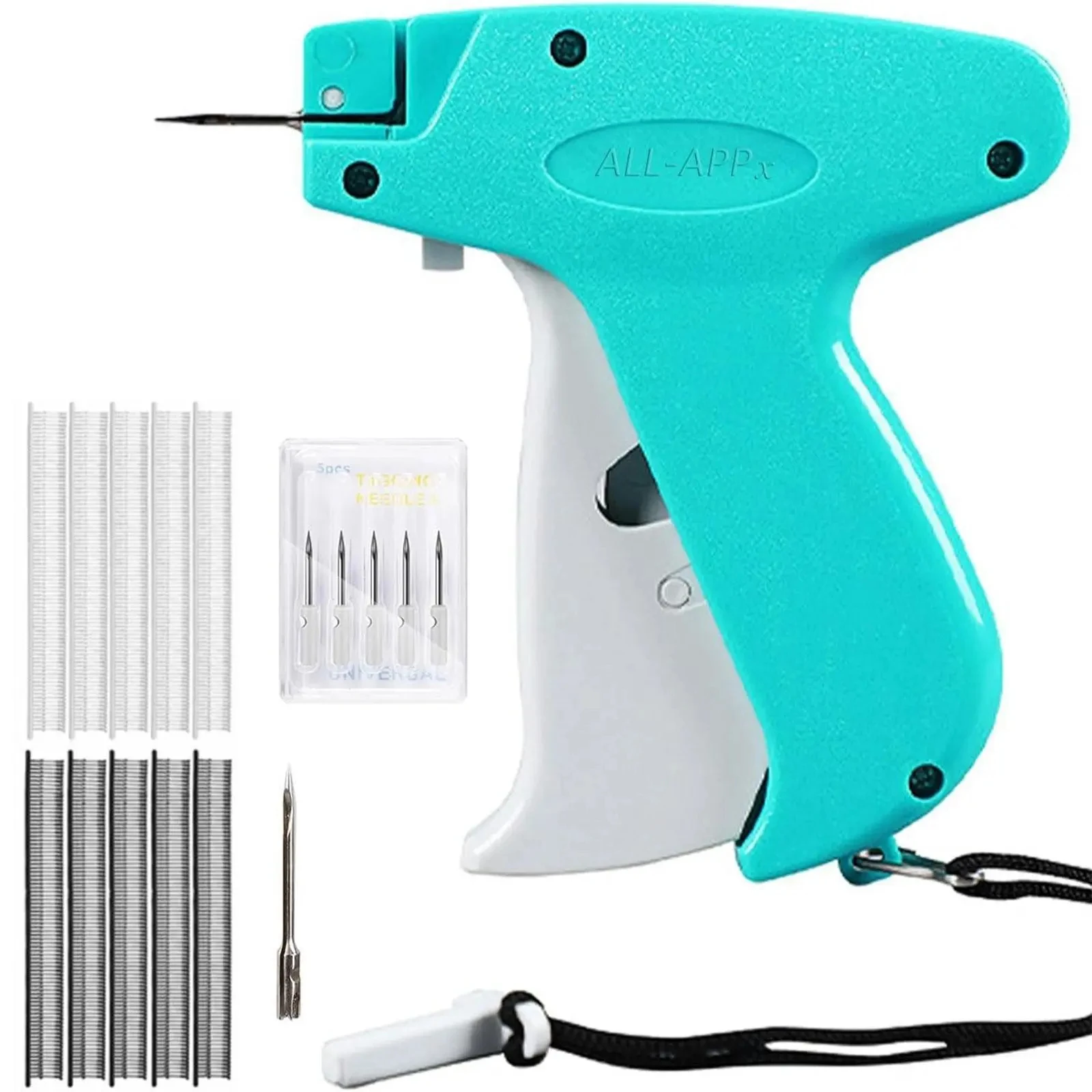 

Mini Stitch Gun Kit for Clothes, Portable Clothing Fastener Tool with 6 Needles, 1000 Mini Fasteners, Quick Clothing Repair Sewing Gun for Hemming, Alterations, DIY Craft Fabric Fixing