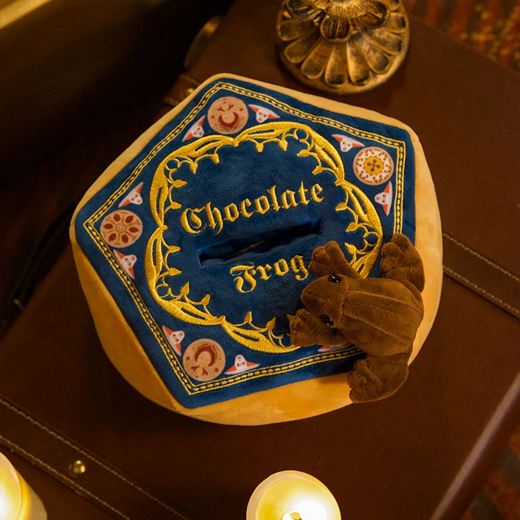 2024 New Harries Chocolate Frog Tissue Storage Bag Peripheral Plush Refrigerator Magnet Pottered Fans Car Bedroom Paper Box Gift