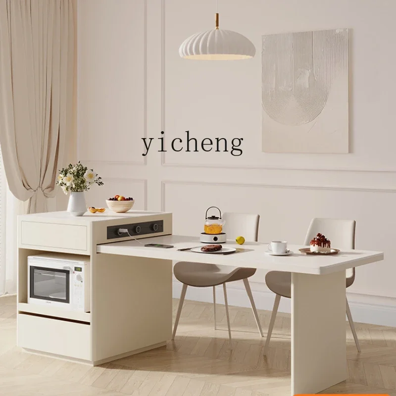 

XL retractable island dining table integrated household pumping design multi-functional island