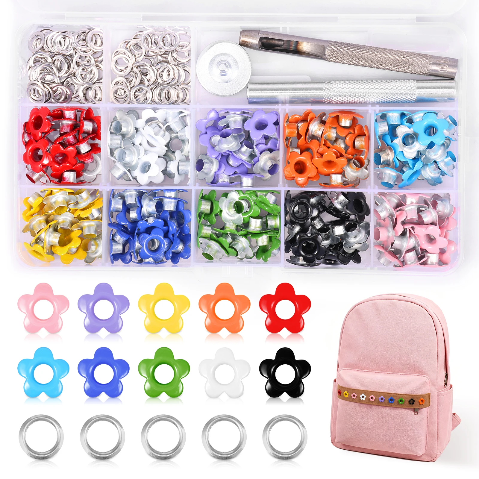 Metal Eyelets Grommet Ring With Washer Multicolor For Scrapbooking Shoes Belt Cap Bag Tags Clothes Fabric Bag DIY Leathercraft